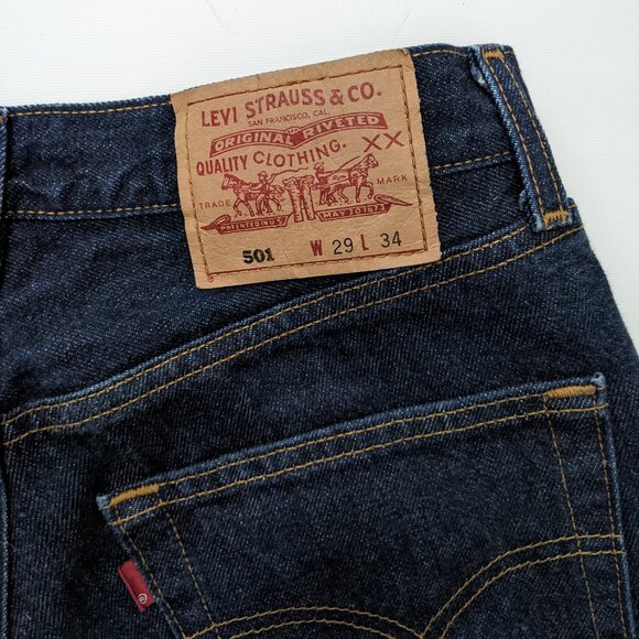 Vintage Levi's 501 dark blue jeans pants, size 29 x 34 - Picture 2 of 7